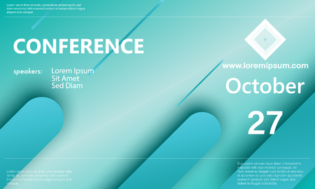 Conference announcement template. Business background. Abstract conference design. Color vector illustration.のイラスト素材