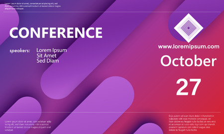 Conference announcement template. Business background. Abstract conference design. Color vector illustration.のイラスト素材