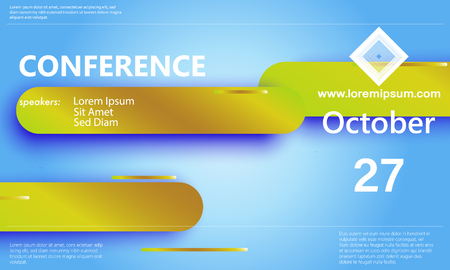 Conference announcement template. Business background. Abstract conference design. Color vector illustration.のイラスト素材