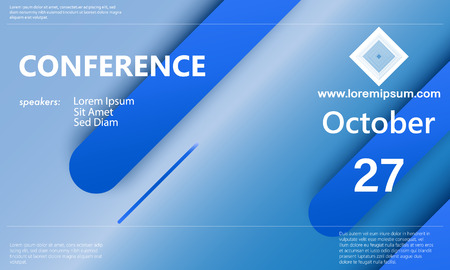 Conference announcement template. Business background. Abstract conference design. Color vector illustration.のイラスト素材