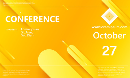 Conference announcement template. Business background. Abstract conference design. Color vector illustration.のイラスト素材