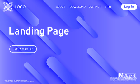 Landing page. Violet colour. Website template. Abstract background. Web design landing page. Vector illustration.のイラスト素材