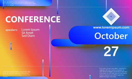 Conference announcement template. Business background. Abstract conference design. Color vector illustration.のイラスト素材