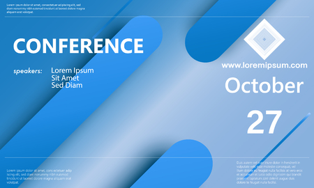 Conference announcement template. Business background. Abstract conference design. Color vector illustration.のイラスト素材