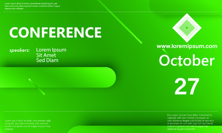Conference announcement template. Business background. Abstract conference design. Color vector illustration.のイラスト素材