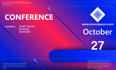 Conference announcement template. Business background. Abstract conference design. Color vector illustration.のイラスト素材