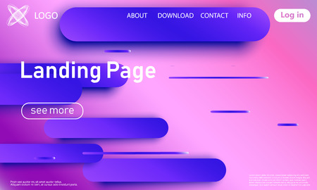 Landing page. Website template. Abstract background. Web design landing page. Trendy gradient poster. Vector illustration.のイラスト素材