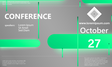 Conference announcement template. Business background. Abstract conference design. Color vector illustration.のイラスト素材
