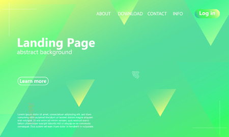 Landing page. Website template. Green abstract background. Web design landing page. Trendy gradient poster. Vector illustration.のイラスト素材