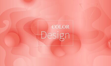 Pink fluid pattern. Coral background. Vector illustration. Coral color gradient.のイラスト素材