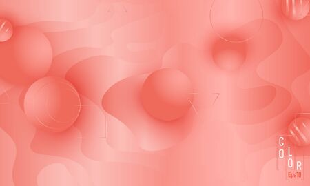 Pink fluid pattern. Coral background. Vector illustration. Coral color gradient.のイラスト素材