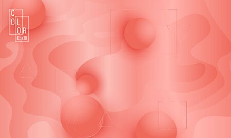 Pink fluid pattern. Coral background. Vector illustration. Coral color gradient.のイラスト素材