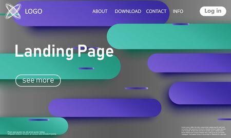 Landing page. Website template. Abstract background. Web design landing page. Trendy gradient poster. Vector illustration.のイラスト素材