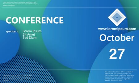 Conference design template. Business background. Colorful elements. Announcement conference. Abstract cover design. Vector illustration.のイラスト素材