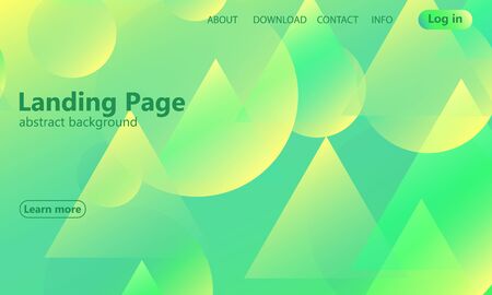 Landing page. Website template. Green abstract background. Web design landing page. Trendy gradient poster. Vector illustration.のイラスト素材