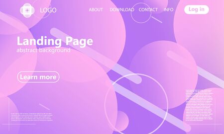 Landing page. Geometric background. Minimal abstract cover design. Creative colorful wallpaper. Trendy gradient poster. Vector illustration.のイラスト素材