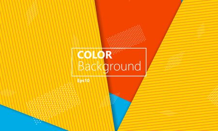 Geometric background. Cover layout template. 3d illustration. Bright colorful wallpaper. Abstract paper cut background. Material design. Vector.のイラスト素材