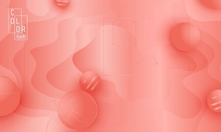Pink fluid pattern. Coral background. Vector illustration. Coral color gradient.のイラスト素材