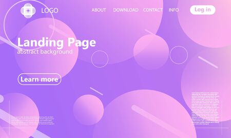Landing page. Geometric background. Minimal abstract cover design. Creative colorful wallpaper. Trendy gradient poster. Vector illustration.のイラスト素材