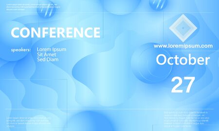 Conference design template. Business background. Colorful elements. Announcement conference. Abstract cover design. Vector illustration.のイラスト素材