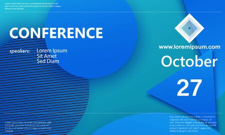 Conference design template. Business background. Colorful elements. Announcement conference. Abstract cover design. Vector illustration.のイラスト素材