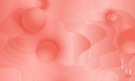 Pink fluid pattern. Coral background. Vector illustration. Coral color gradient.のイラスト素材