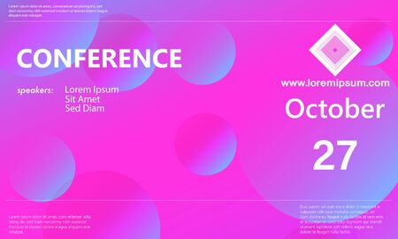 Conference design template. Business background. Colorful elements. Announcement conference. Abstract cover design. Vector illustration.のイラスト素材