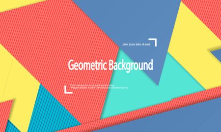 Modern material design. Geometric background. Cover layout template. 3d illustration. Abstract paper cut background. Vector.のイラスト素材