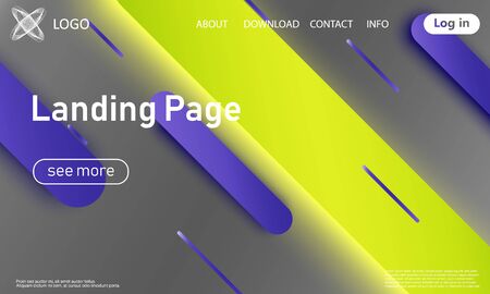Landing page. Website template. Abstract background. Web design landing page. Trendy gradient poster. Vector illustration.のイラスト素材