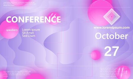 Conference design template. Business background. Colorful elements. Announcement conference. Abstract cover design. Vector illustration.のイラスト素材