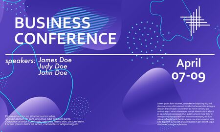 Business Conference design template. 3d background. Colorful elements. Announcement conference. Abstract cover design. Vector illustration.のイラスト素材
