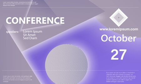 Conference design template. Business background. Colorful elements. Announcement conference. Abstract cover design. Vector illustration.のイラスト素材