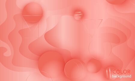 Pink fluid pattern. Coral background. Vector illustration. Coral color gradient.のイラスト素材