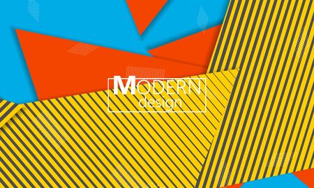 Geometric background. Cover layout template. 3d illustration. Bright colorful wallpaper. Abstract paper cut background. Material design. Vector.のイラスト素材