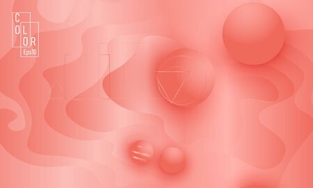 Pink fluid pattern. Coral background. Vector illustration. Coral color gradient.のイラスト素材