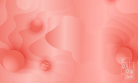 Pink fluid pattern. Coral background. Vector illustration. Coral color gradient.のイラスト素材