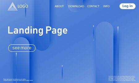 Landing page. Minimal geometric background. Abstract cover design. Dynamic shapes composition. Trendy gradient poster. Vector.のイラスト素材