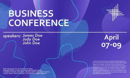 Business Conference design template. 3d background. Colorful elements. Announcement conference. Abstract cover design. Vector illustration.のイラスト素材