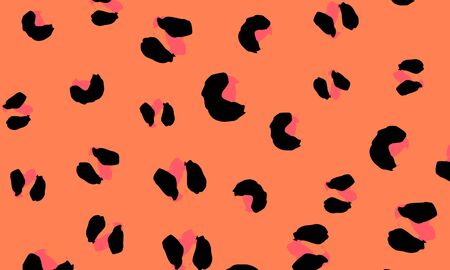 Leopard print design. Panther skin. Retro fabric pattern. Spotted fur texture. Animal print leopard. Vector illustration.のイラスト素材
