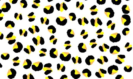 Leopard print design. Panther skin. Retro fabric pattern. Spotted fur texture. Animal print leopard. Vector illustration.のイラスト素材