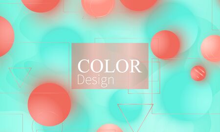 Color background. Fluid pattern. Soft spheres. 3d geometric shapes. Vector.のイラスト素材