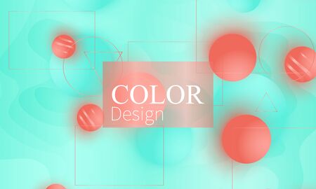 Color background. Fluid pattern. Soft spheres. 3d geometric shapes. Vector.のイラスト素材