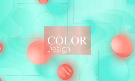 Color background. Fluid pattern. Soft spheres. 3d geometric shapes. Vector.のイラスト素材