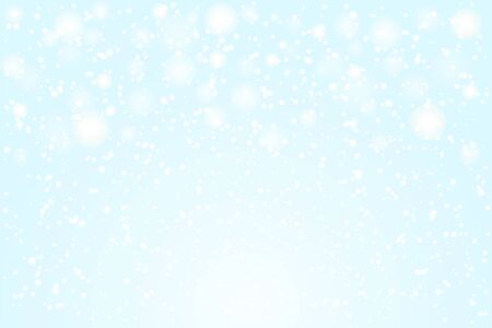 Falling snow. Vector illustration. White snowflakes on blue background. Snow Background.のイラスト素材