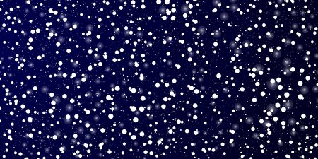 Snow Background. White snowflakes on dark sky. Vector illustration. Falling snow background.のイラスト素材