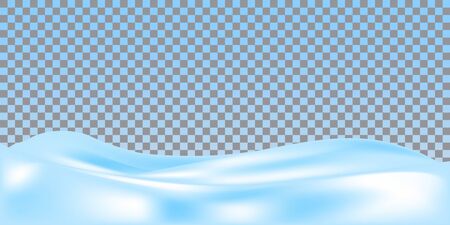 Snow ground. Realistic snowdrift isolated on transparent background. Vector illustration. Snowy landscape.