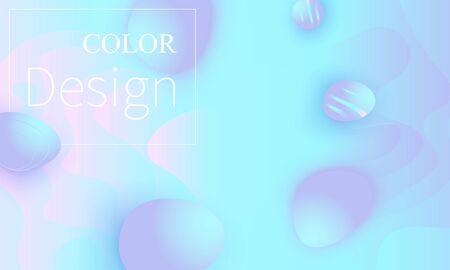 Fluid shapes composition. Wavy abstract cover design. Creative colorful wallpaper. Trendy gradient poster. Vector illustration. Abstract fluid shapes.のイラスト素材
