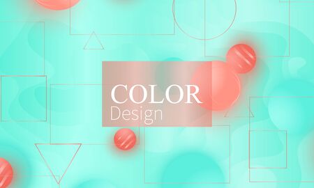 Color background. Fluid pattern. Soft spheres. 3d geometric shapes. Vector.のイラスト素材