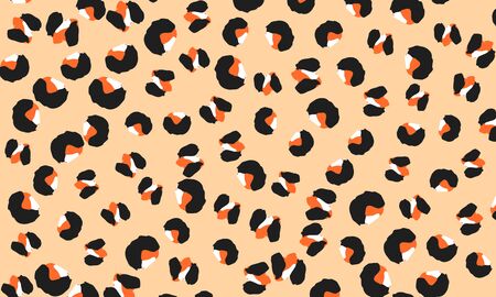 Leopard print design. Panther skin. Retro fabric pattern. Spotted fur texture. Animal print leopard. Vector illustration.のイラスト素材