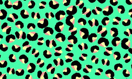 Leopard print design. Spotted fur texture. Panther skin. Retro fabric pattern. Animal print leopard. Vector illustration.のイラスト素材